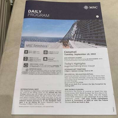 MSC Daily Program